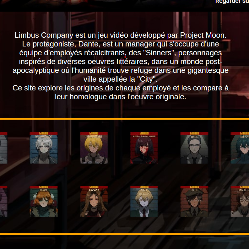 capture d'écran de mon projet Limbus Company